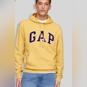 Gap Vintagesoft Arch Logo Spellout Pullover Hoodie Casual Fall Throwback NWT LT